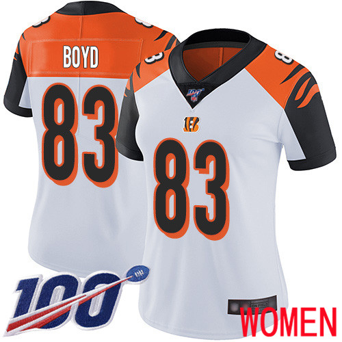 Cincinnati Bengals Limited White Women Tyler Boyd Road Jersey NFL Footballl #83 100th Season Vapor Untouchable